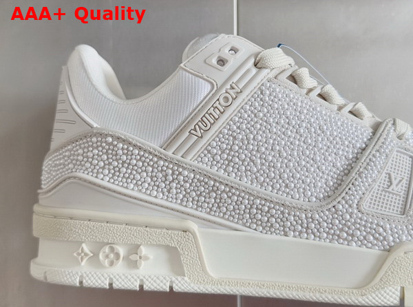 LV Trainer Sneaker White Swarovski Pearls 1AHTNH Replica
