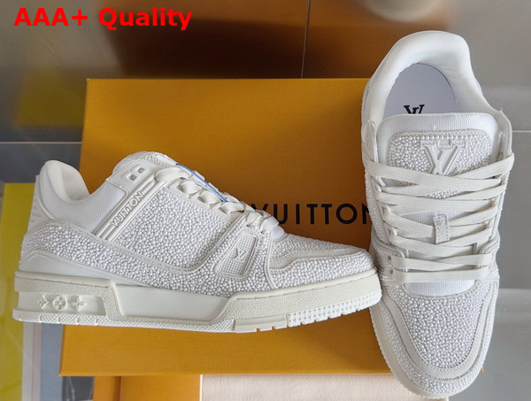 LV Trainer Sneaker White Swarovski Pearls 1AHTNH Replica