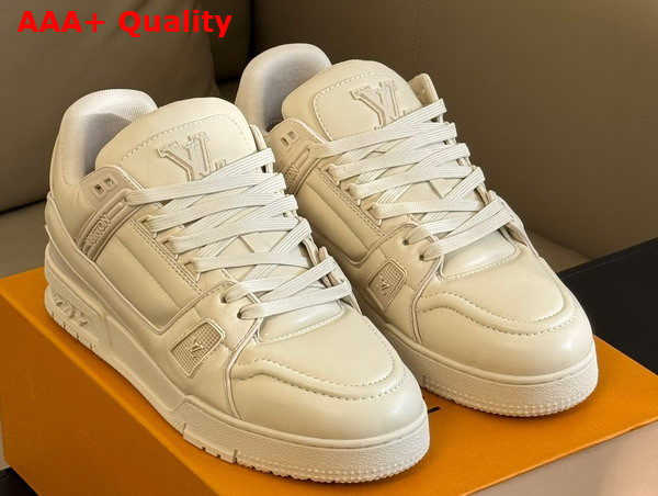 LV Trainer Sneaker in Beige Calf Leather 1AC5BP Replica