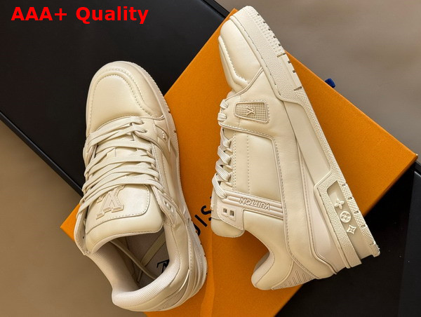 LV Trainer Sneaker in Beige Calf Leather 1AC5BP Replica