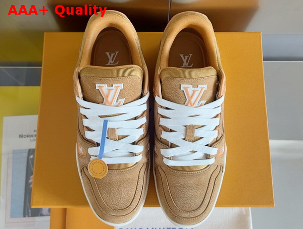 LV Trainer Sneaker in Beige Grained Nubuck Calf Leather 1AD9XA Replica