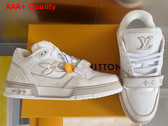 LV Trainer Sneaker in Beige Monogram Calf Leather 1AHTUG Replica