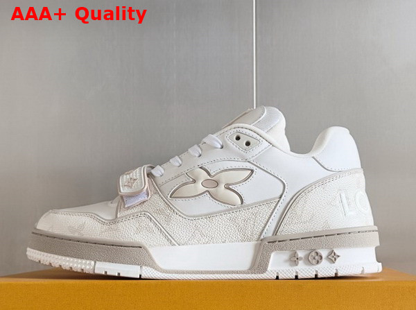 LV Trainer Sneaker in Beige Monogram Calf Leather 1AHTUG Replica