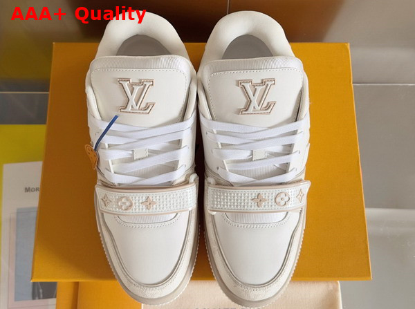 LV Trainer Sneaker in Beige Monogram Calf Leather 1AHTUG Replica