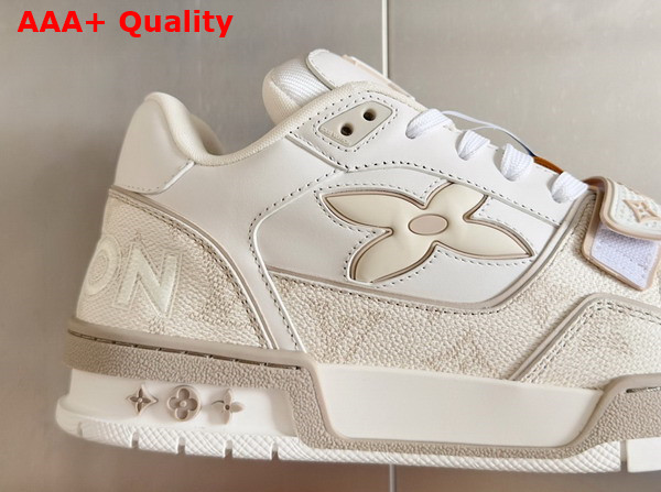 LV Trainer Sneaker in Beige Monogram Calf Leather 1AHTUG Replica