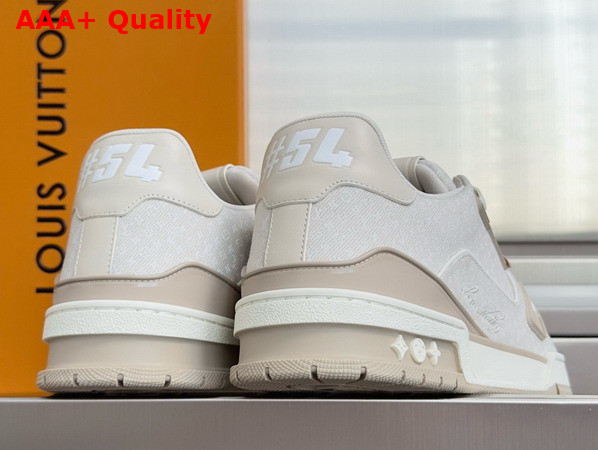 LV Trainer Sneaker in Beige Nanogram Denim 1AKQ4S Replica