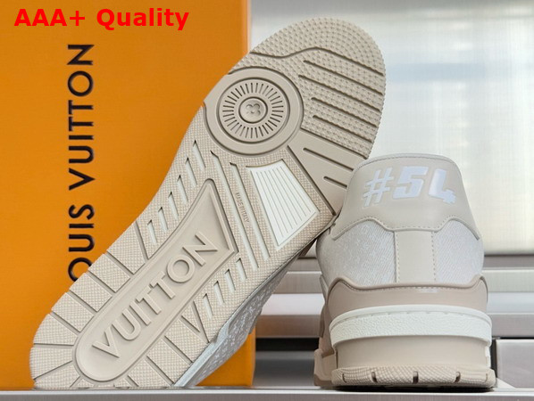 LV Trainer Sneaker in Beige Nanogram Denim 1AKQ4S Replica