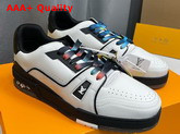 LV Trainer Sneaker in Bicolor Calf Leather Black and White 1A9ADM Replica