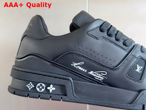 LV Trainer Sneaker in Black Calf Leather Replica