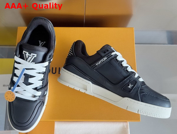 LV Trainer Sneaker in Black Matte Calf Leather 1AD9W8 Replica