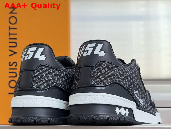 LV Trainer Sneaker in Black Nanogram Denim 1AKPC5 Replica