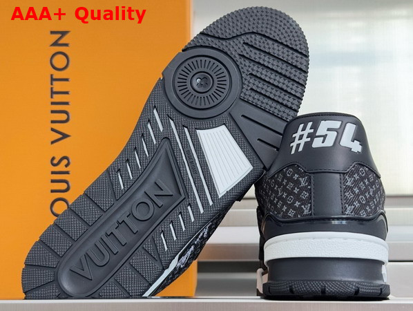 LV Trainer Sneaker in Black Nanogram Denim 1AKPC5 Replica