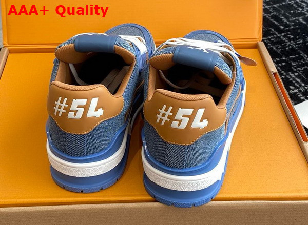 LV Trainer Sneaker in Blue Damier 3D Denim 1AD7S9 Replica