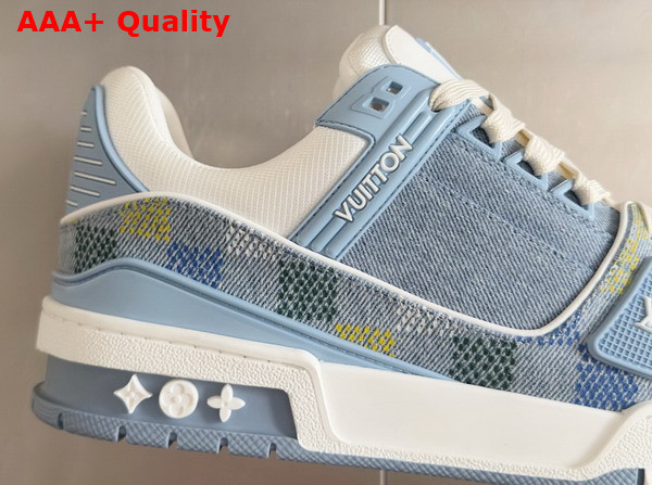LV Trainer Sneaker in Blue Damier Printed Denim 1AHCYB Replica