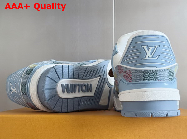 LV Trainer Sneaker in Blue Damier Printed Denim 1AHCYB Replica