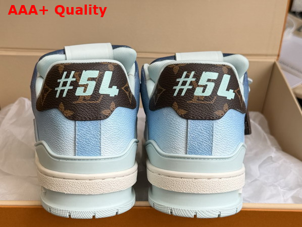 LV Trainer Sneaker in Blue Monogram Printed Canvas 1AJTQQ Replica