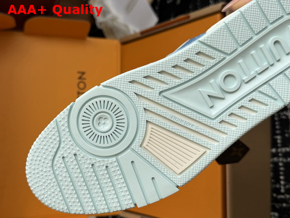 LV Trainer Sneaker in Blue Monogram Printed Canvas 1AJTQQ Replica