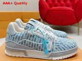 LV Trainer Sneaker in Blue Monogram Textile 1ABNLF Replica