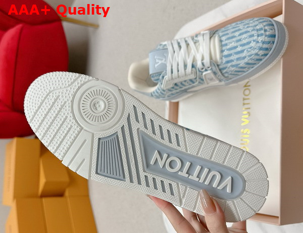 LV Trainer Sneaker in Blue Monogram Textile 1ABNLF Replica