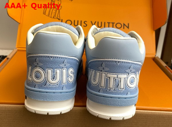 LV Trainer Sneaker in Blue Nubuck Calf Leather with the Monogram Pattern 1AHTV5 Replica