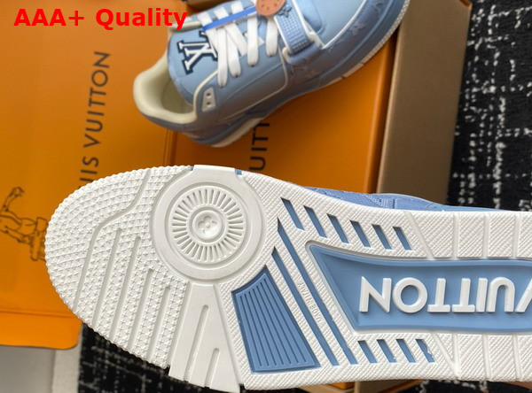 LV Trainer Sneaker in Blue Nubuck Calf Leather with the Monogram Pattern 1AHTV5 Replica