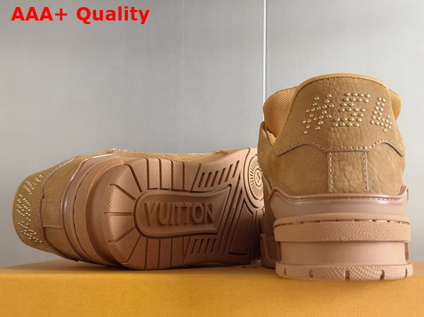LV Trainer Sneaker in Cognac Brown Grained Nubuck Buffalo Leather 1ADHB5 Replica