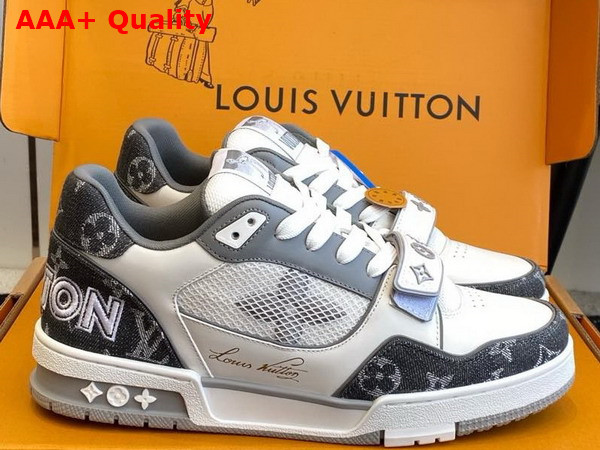 LV Trainer Sneaker in Gray Mix of Material 1ADF0U Replica