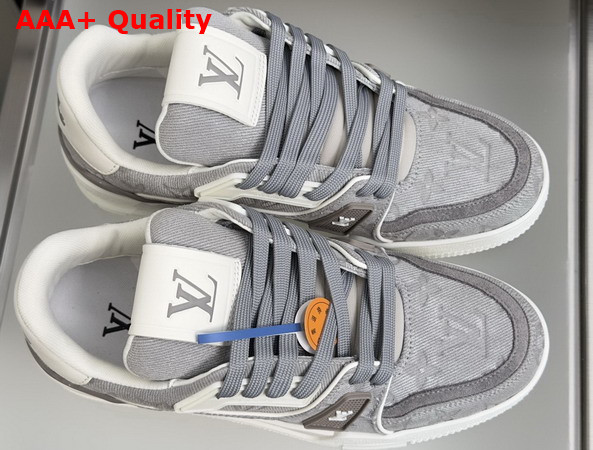 LV Trainer Sneaker in Gray Monogram Pattern Canvas 1AKBCC Replica