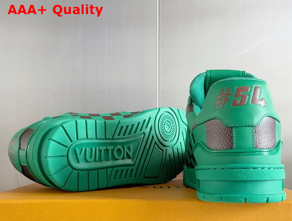 LV Trainer Sneaker in Green Damier Calf Leather 1ACN59 Replica