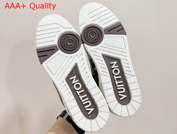 LV Trainer Sneaker in Moka Brown Monogram Printed Grained Calf Leather 1ACXB1 Replica