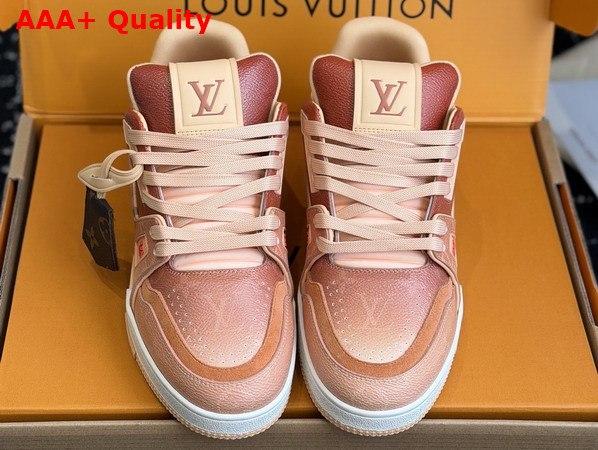 LV Trainer Sneaker in Orange Monogram Printed Canvas 1AJTPO Replica