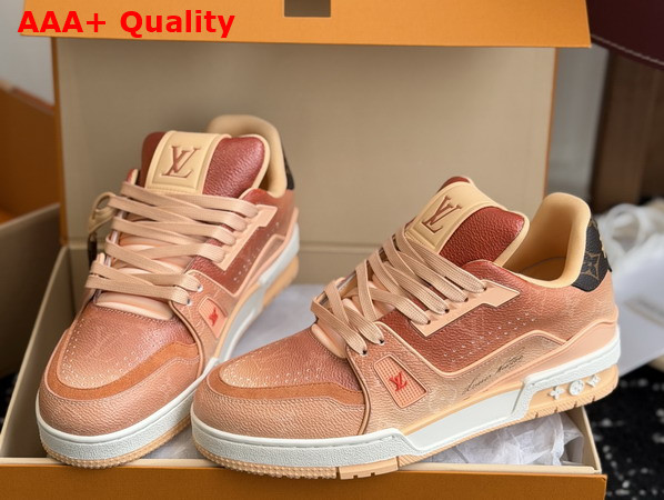 LV Trainer Sneaker in Orange Monogram Printed Canvas 1AJTPO Replica