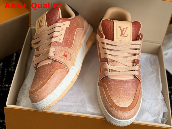 LV Trainer Sneaker in Orange Monogram Printed Canvas 1AJTPO Replica