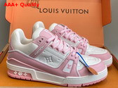 LV Trainer Sneaker in Pink Grained Calf Leather 1AGZCN Replica