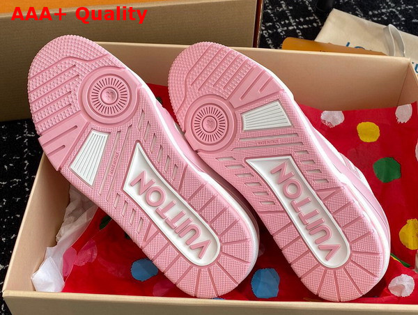 LV Trainer Sneaker in Pink Grained Calf Leather 1AGZCN Replica