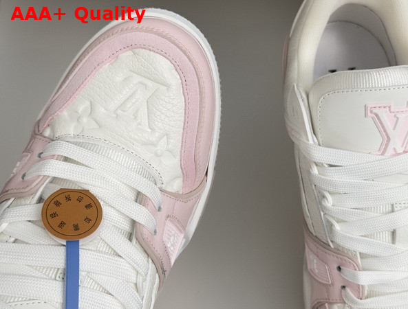 LV Trainer Sneaker in Pink Monogram Grained Calf Leather with Glossy Patent Leather 1AK8FH Replica