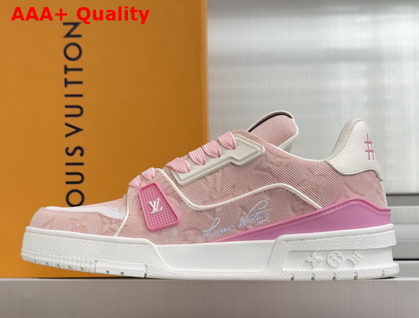 LV Trainer Sneaker in Pink Monogram Pattern Canvas 1AKBB8 Replica