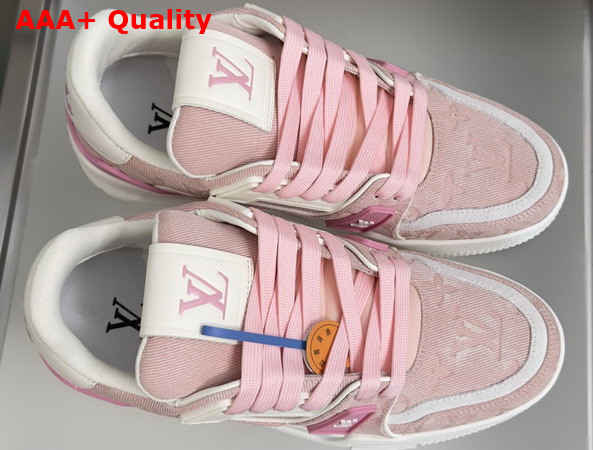 LV Trainer Sneaker in Pink Monogram Pattern Canvas 1AKBB8 Replica