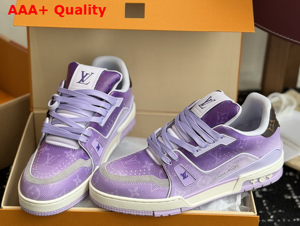 LV Trainer Sneaker in Purple Monogram Printed Canvas 1AJTQ7 Replica
