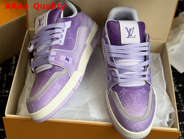 LV Trainer Sneaker in Purple Monogram Printed Canvas 1AJTQ7 Replica