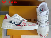 LV Trainer Sneaker in Red Mix of Technical Materials 1AD6UD Replica