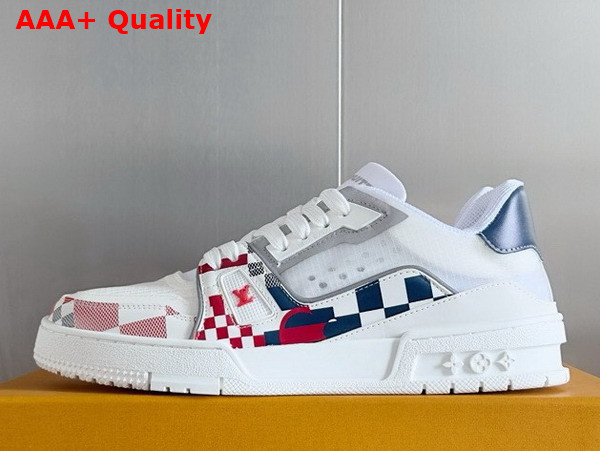 LV Trainer Sneaker in Red Mix of Technical Materials 1AD6UD Replica