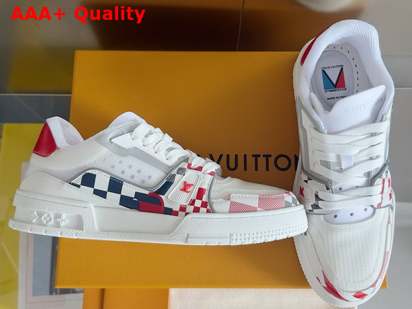 LV Trainer Sneaker in Red Mix of Technical Materials 1AD6UD Replica