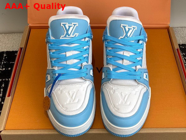 LV Trainer Sneaker in Sky Blue Grained Calf Leather 1AGZD6 Replica
