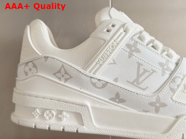 LV Trainer Sneaker in White Monogram Grained Calf Leather 1AHDMY Replica