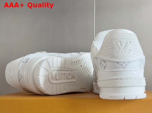 LV Trainer Sneaker in White Monogram Grained Calf Leather 1AHDMY Replica