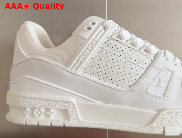 LV Trainer Sneaker in White Perforated Calf Lather Replica