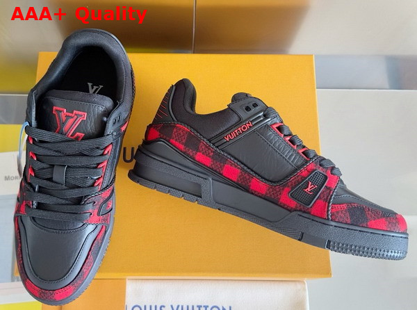 LV Ttrainer Sneaker in Black Grained Calf Leather and Felt 1AD7MW Replica