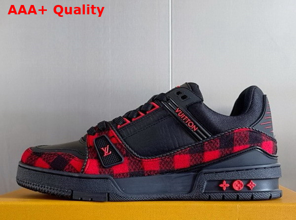 LV Ttrainer Sneaker in Black Grained Calf Leather and Felt 1AD7MW Replica