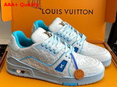LV Ttrainer Sneaker in Blue Monogram Embossed Nubuck Calf Leather 1ACRYD Replica